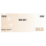 1915-p Gold Indian Half Eagle Near Top Pop $5 ms65