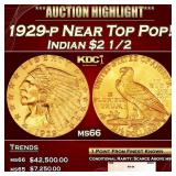 1929-p Gold Indian Quarter Eagle Near Top Pop! $2