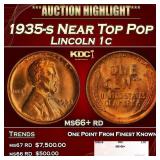 1935-s Lincoln Cent Near Top Pop 1c ms66+ rd SEGS