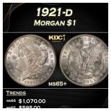 1921-d Morgan Dollar $1 Grades ms65+