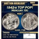 1942-s Mercury Dime TOP POP! 10c ms68+ FSB SEGS