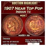 1907 Indian Cent Near Top Pop 1c ms66+ rb SEGS