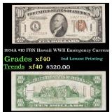 1934A $10 FRN Hawaii WWII Emergency Currency Grade