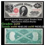 1917 $1 Large Size Legal Tender Note Grades Choice