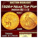 1926-p Gold Indian Quarter Eagle Near Top Pop! $2