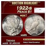 1922-s Peace Dollar $1 ms65 SEGS