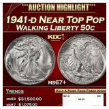 1941-d Walking Liberty Half Dollar Near Top Pop 50
