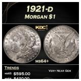 1921-d Morgan Dollar $1 Grades ms64+