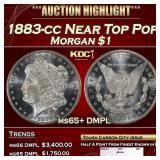 1883-cc Morgan Dollar Near Top Pop $1 ms65+ DMPL S