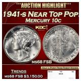 1941-s Mercury Dime Near Top Pop! 10c ms68 FSB SEG