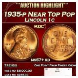 1935-p Lincoln Cent Near Top Pop 1c ms67+ rd SEGS