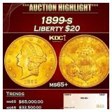 1899-s Gold Liberty Double Eagle $20 ms65+ SEGS