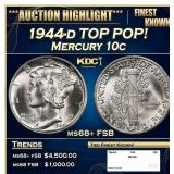 1944-d Mercury Dime TOP POP! 10c ms68+ FSB SEGS