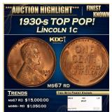 1930-s Lincoln Cent TOP POP! 1c ms67 rd SEGS