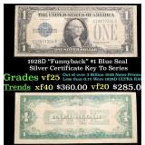 1928D $1 Blue Seal Silver Certificate "Funnyback"