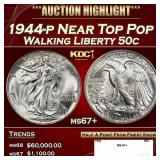 1944-p Walking Liberty Half Dollar Near Top Pop 50