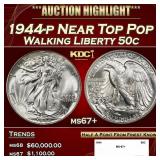 1944-p Walking Liberty Half Dollar Near Top Pop 50