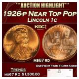 1926-p Lincoln Cent Near Top Pop! 1c ms67 rd SEGS