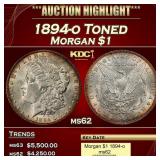 1894-o Morgan Dollar Toned $1 ms62 USCG