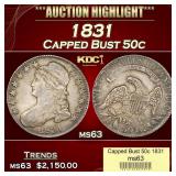 1831 Capped Bust Half Dollar 50c ms63 USCG