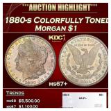 1880-s Morgan Dollar Colorfully Toned $1 ms67+ SEG