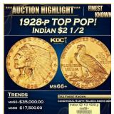 1928-p Gold Indian Quarter Eagle TOP POP! $2 1/2 m