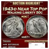 1943-d Walking Liberty Half Dollar Near Top Pop 50