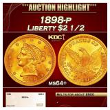 1898-p Gold Liberty Quarter Eagle $2 1/2 ms64+ SEG
