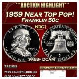 1959 Proof Franklin Half Dollar Near Top Pop! 50c