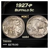 1927-p Buffalo Nickel 5c Grades ms64