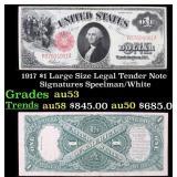 1917 $1 Large Size Legal Tender Note Grades Select