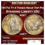 1917-d Ty II Standing Liberty Quarter Toned Near T