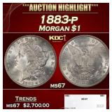 1883-p Morgan Dollar $1 ms67 SEGS