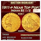 1911-p Gold Indian Quarter Eagle Near Top Pop! $2