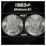 1883-p Morgan Dollar $1 Grades ms63