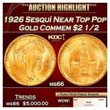 1926 Sesqui Gold Commem Near Top Pop! $2 1/2 ms66