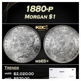 1880-p Morgan Dollar $1 ms65+ SEGS