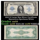 1923 $1 large size Silver Certificate Grades Selec