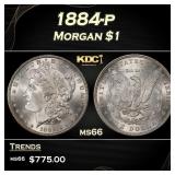 1884-p Morgan Dollar $1 Grades ms66