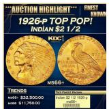 1926-p Gold Indian Quarter Eagle TOP POP! $2 1/2 m