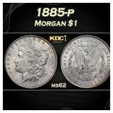 1885-p Morgan Dollar $1 Grades ms62
