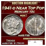 1941-d Mercury Dime Near Top Pop! 10c ms68 FSB SEG
