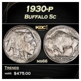 1930-p Buffalo Nickel 5c Grades ms66
