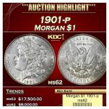 1901-p Morgan Dollar $1 ms62 USCG
