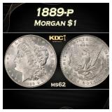 1889-p Morgan Dollar $1 Grades ms62