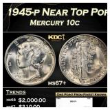 1945-p Mercury Dime Near Top Pop 10c ms67+ SEGS