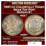 1891-cc Morgan Dollar Colorfully Toned Near Top Po
