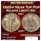 1920-p Walking Liberty Half Dollar Near Top Pop 50