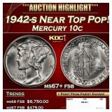 1942-s Mercury Dime Near Top Pop! 10c ms67+ fsb SE