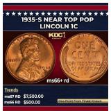 1935-s Lincoln Cent Near Top Pop 1c ms66+ rd SEGS